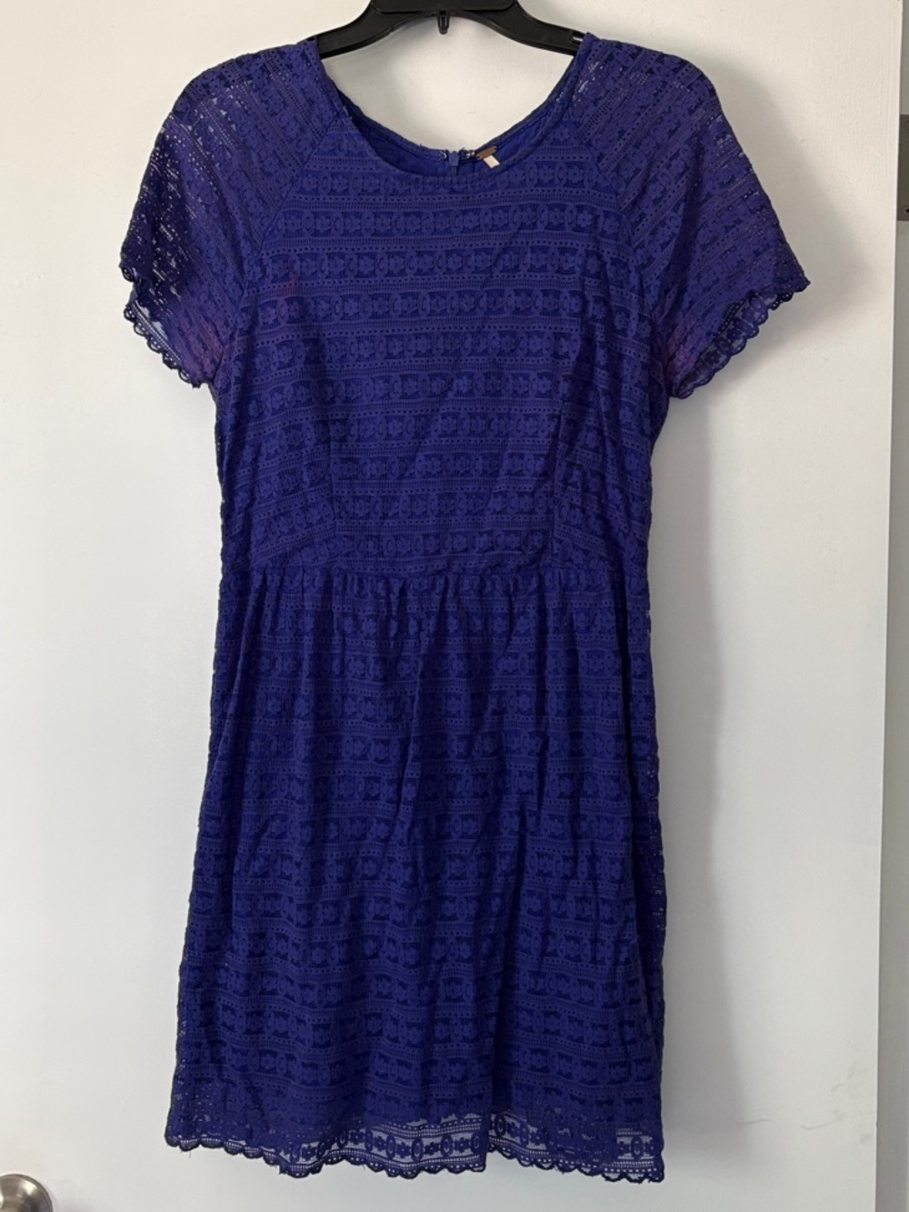Free People Lace Mini Dress in Deep Purple